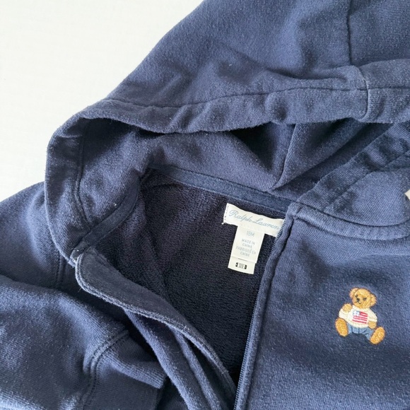 Ralph Lauren Bear Navy Hooded Zip Up Sweatshirt 18m - Picture 4 of 6